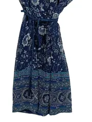 Vorschaubild 2 von Tunikakleid Damen Blau Blumenmuster Boho Gr. 34 XS