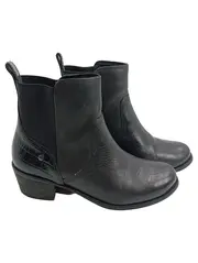 Vorschaubild 1 von Damen Stiefelette Gr. 38 Schwarz Leder Chelsea Boots Casual Klassisch