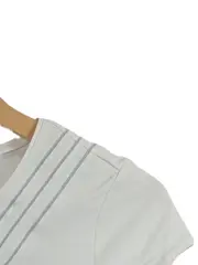 Vorschaubild 6 von Damen Sport Shirt Gr. 38/M Weiß V-Ausschnitt Raffung