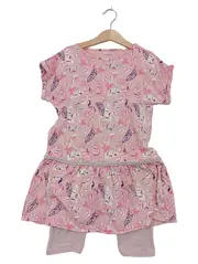 Vorschaubild 1 von Mädchen Freizeitkleid Gr. 138/140 Rosa Baumwolle Blumenmuster