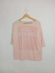 Vorschaubild 2 von Damen T-Shirt Rosa Gr. 40 mit Schriftzug Aufdruck Casual