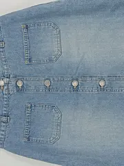 Vorschaubild 3 von Jeansrock Damen Gr. 36 Hellblau Knopfleiste Denim