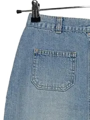 Vorschaubild 4 von Jeansrock Damen Gr. 36 Hellblau Knopfleiste Denim