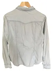 Vorschaubild 2 von Hemdbluse Damen S Blau Lyocell Casual Langarm