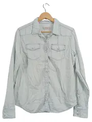 Vorschaubild 1 von Hemdbluse Damen S Blau Lyocell Casual Langarm