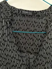 Vorschaubild 5 von Damen Blusenkleid Hemdblusenkleid Schwarz Gestreift Gr. 34/XS Casual