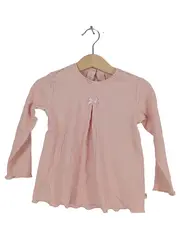 Vorschaubild 1 von Mädchen Langarmshirt Gr. 86 Rosa Rippstrick Schleife Charmant