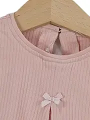 Vorschaubild 2 von Mädchen Langarmshirt Gr. 86 Rosa Rippstrick Schleife Charmant