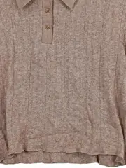 Vorschaubild 3 von Damen Pullover Langarmshirt L Beige Casual Rippstrick