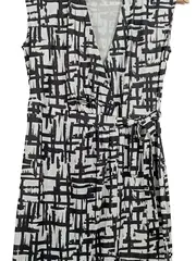 Vorschaubild 3 von Wickelkleid Damen Gr. M schwarz weiß abstrakt elegant