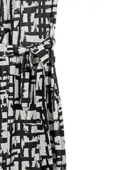 Vorschaubild 4 von Wickelkleid Damen Gr. M schwarz weiß abstrakt elegant