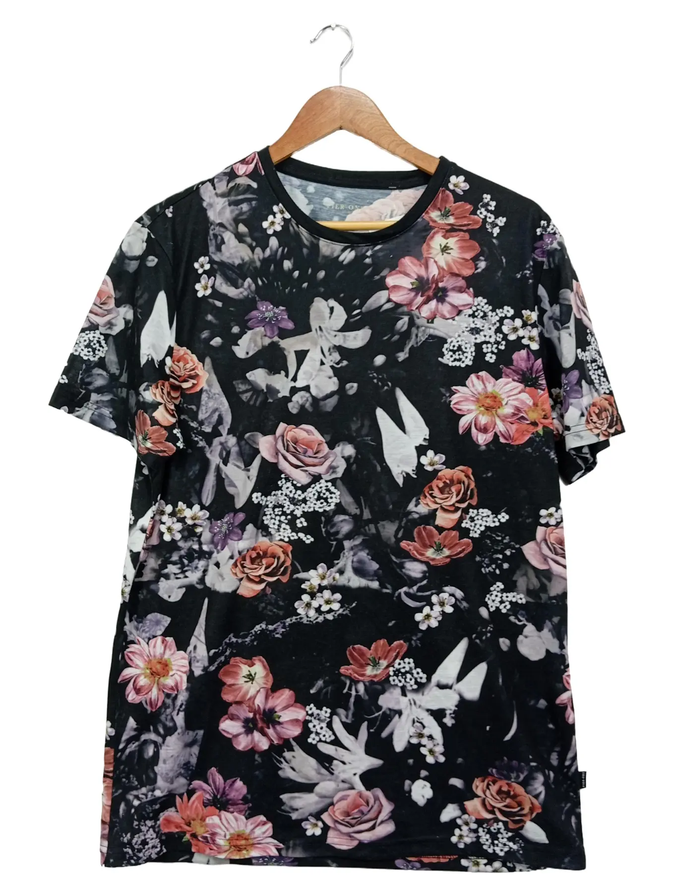 PIER ONE Herren T-Shirt Blumenmuster Gr. 40