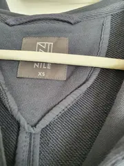 Vorschaubild 4 von Damen Sweatjacke Kapuze Longline Petrol Gr. XS/34 Baumwolle