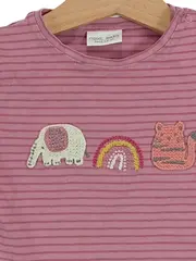 Vorschaubild 2 von baby Baby Body Mädchen Gr. 74 Rosa gestreift Elefant Regenbogen Katze