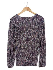 Vorschaubild 2 von Damen Bluse Gr. 36/S Blau Grafisch Muster Viskose Casual