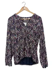 Vorschaubild 1 von Damen Bluse Gr. 36/S Blau Grafisch Muster Viskose Casual