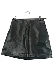 Vorschaubild 1 von Minirock Kunstleder Damen Gr. 34/XS Schwarz A-Linie Rock