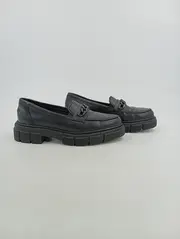 Vorschaubild 2 von Chunky Loafer Slipper Damen Schwarz Gr. 38 Plateau Synthetik
