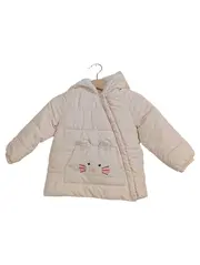 Vorschaubild 2 von Kinder Winterjacke Gr. 80 Rosa Kapuze Tiermotiv Gesteppt