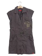 Vorschaubild 1 von Blusenkleid Damen Gr. 36/S Grau Baumwolle Casual