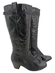 Vorschaubild 1 von Damen Stiefel Gr. 38 Schwarz Blockabsatz Reißverschluss