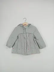 Vorschaubild 2 von Leichte Jacke Kinder Mädchen Grau Sterne Kapuze Gr. 104