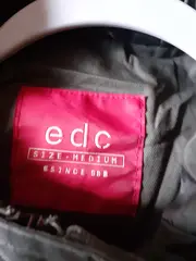 Vorschaubild 4 von edc Damen Parka Oliv Gr. 38/M Freizeit Kapuze Baumwolle Übergangsjacke