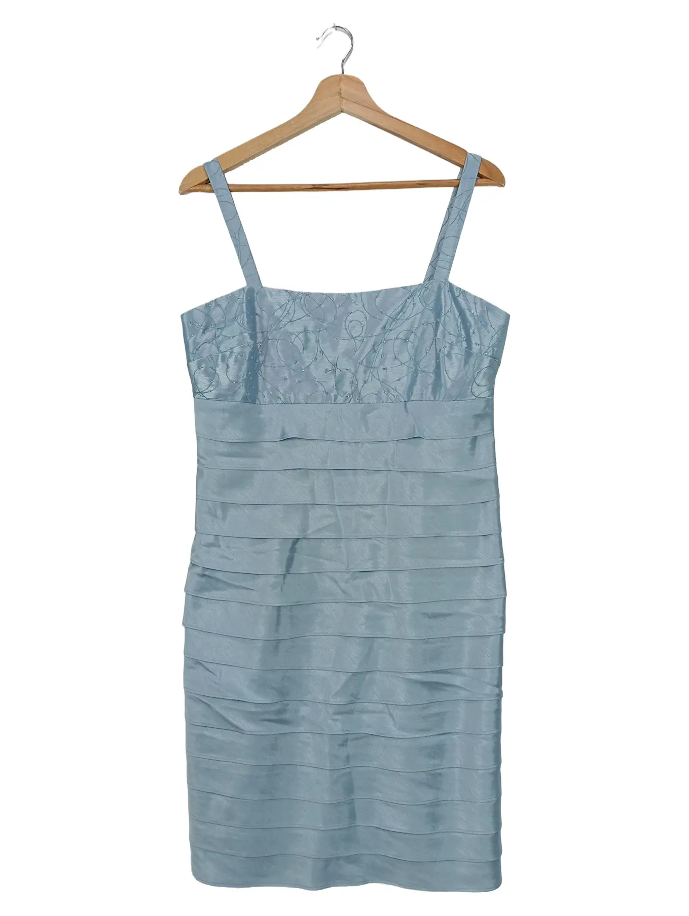 R&M RICHARDS festliches Kleid Damen 32/XXS Blau Strukturmuster Midikleid