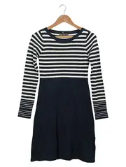 Vorschaubild 1 von Strickkleid Damen M 38 Blau Weiß Gestreift Maritim Langarm