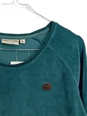 Vorschaubild 3 von Damen Sweatshirt Samt Pullover Petrol Gr. L Langarm