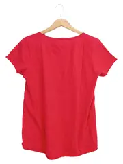 Vorschaubild 2 von Damen T-Shirt Rot Gr. M Basic Baumwolle Kurzarm