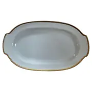 Vorschaubild 1 von Servierplatte Porzellan Weiß Klassisch Oval Goldrand Teller