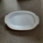Vorschaubild 2 von Servierplatte Porzellan Weiß Klassisch Oval Goldrand Teller