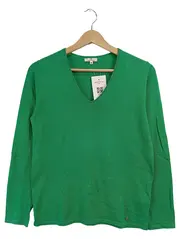 Vorschaubild 1 von Damen Pullover Langarm V-Ausschnitt Grün Gr. M Basic