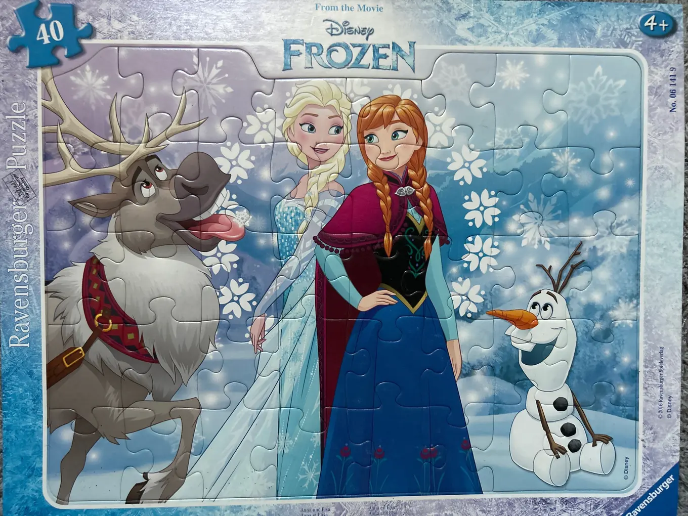 RAVENSBURGER Puzzle Disney Frozen 40 Teile Kinderpuzzle Elsa Anna Olaf Sven
