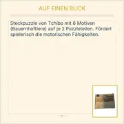 Vorschaubild 2 von Steckpuzzle Holz 12 Teile Bauernhof Tiere Motorik Kinder