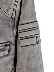 Vorschaubild 4 von Herren Jeansjacke Biker Denim Grau Gr. M Reißverschluss