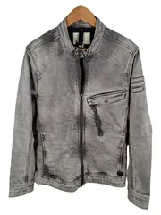 Vorschaubild 1 von Herren Jeansjacke Biker Denim Grau Gr. M Reißverschluss