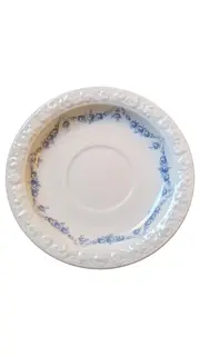 Vorschaubild 1 von Porzellan Tasse Unterteller Klassisch Weiß Blumenmuster