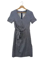 Vorschaubild 1 von Damen Blusenkleid Gr. 34/XS Blau Grafisch Elegant Hemdblusenkleid