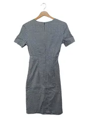 Vorschaubild 2 von Damen Blusenkleid Gr. 34/XS Blau Grafisch Elegant Hemdblusenkleid