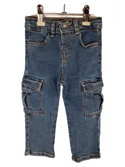 Vorschaubild 1 von Kinder Cargo Jeans Hose Gr. 86 Blau 12-18 Monate Denim