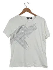 Vorschaubild 1 von Herren T-Shirt Gr. L Weiß Grafik Print Slim Fit Baumwolle