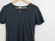 Vorschaubild 3 von Damen T-Shirt Gr. 38/M Schwarz Casual V-Ausschnitt Kurzarm