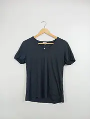Vorschaubild 2 von Damen T-Shirt Gr. 38/M Schwarz Casual V-Ausschnitt Kurzarm