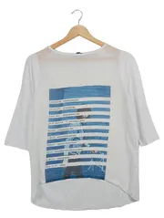 Vorschaubild 1 von Damen T-Shirt Gr. 36/S mit Print Casual Weiß