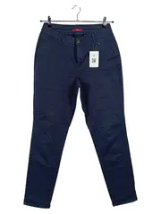 Vorschaubild 1 von Damen Stoffhose Chino Gr. 38 Navy Blau Slim Fit Baumwolle