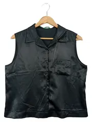 Vorschaubild 1 von Hemdbluse Damen 42/XL Schwarz Elegant Ärmellos