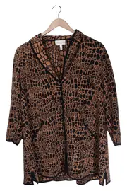 Vorschaubild 1 von Damen Strickjacke 38/M Mehrfarbig Tierdruck Casual Vintage Cardigan