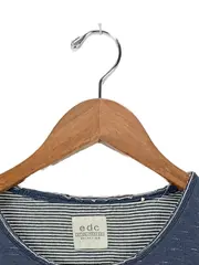 Vorschaubild 2 von edc Herren T-Shirt Gr. 48/M Blau Meliert Kurzarm Casual Baumwolle